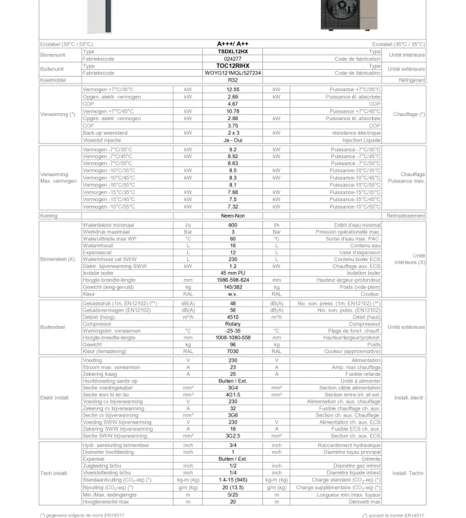 TF _THERMA TSDXL12HX-TOC12RIHX